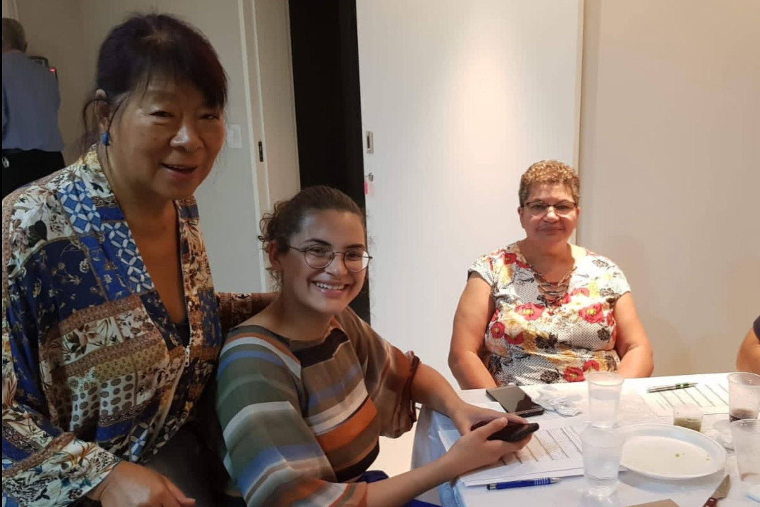 Tami, Jaque e Janice na primeira degustação da Gracias!, antes da inauguração.